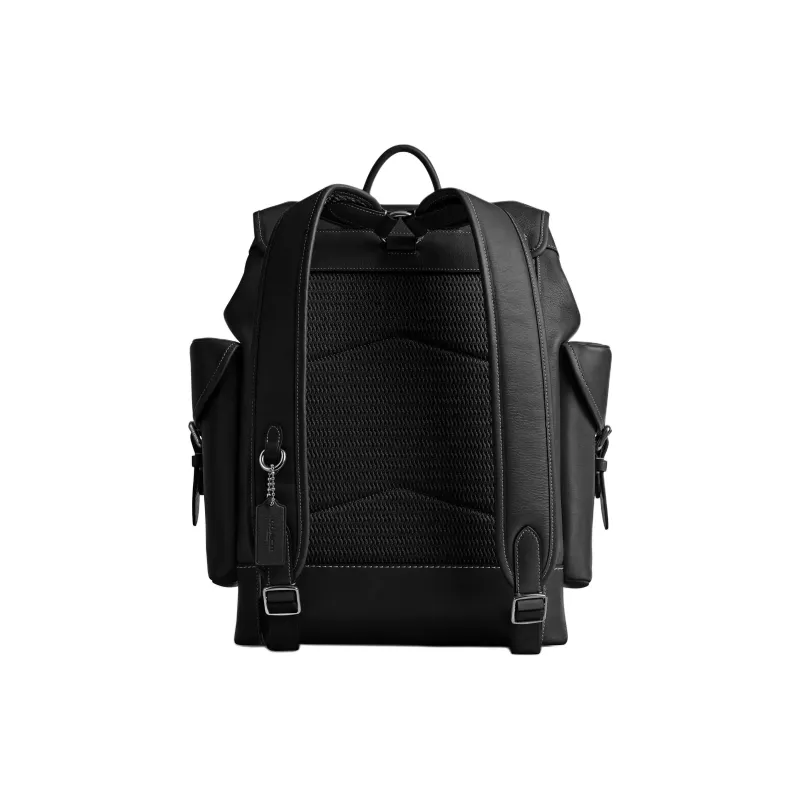 COACH Hitch Grain Leather Backpack Tubas Men's Black-2