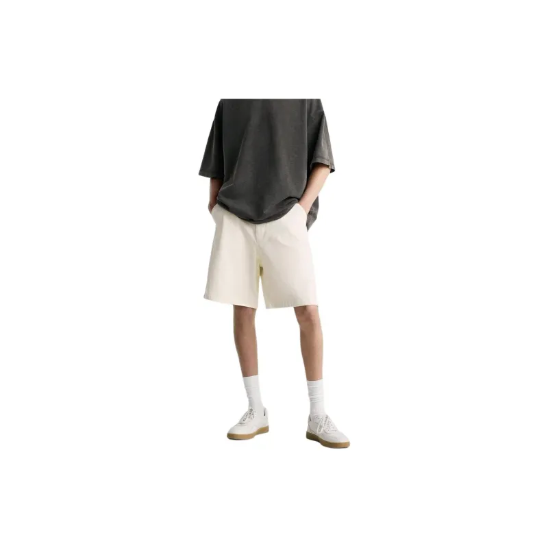 ZARA Denim Shorts Men Beige-2