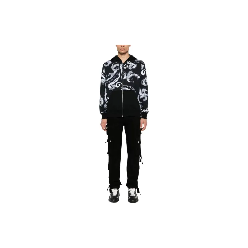 VERSACE JEANS COUTURE Barocco Printed Jersey Hoodie-1