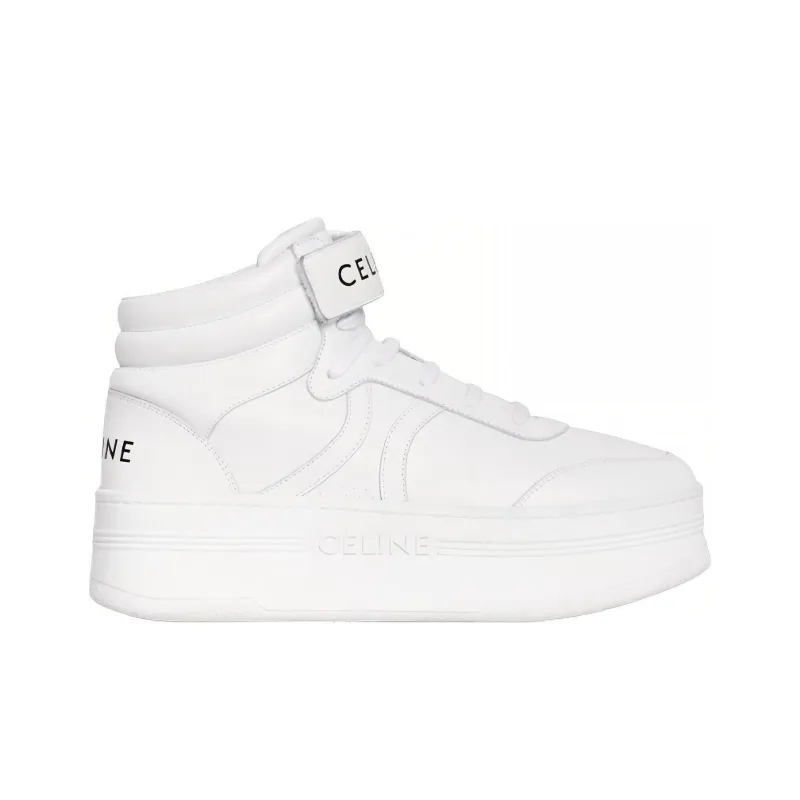 CELINE Block High Top Stylish Skateboarding Shoes Women's White-1