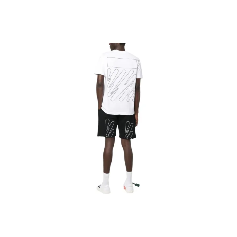 OFF WHITE Wave Outl Diag Slim S/S Tee-4