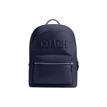 COACH Charter Leather Backpack Large Size Men's Dark Blue