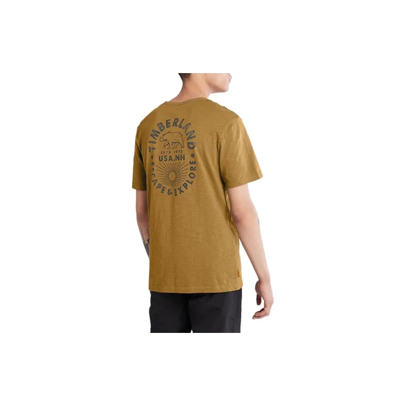 Timberland Set in Sleeve T Shirt Men's Wheat-2