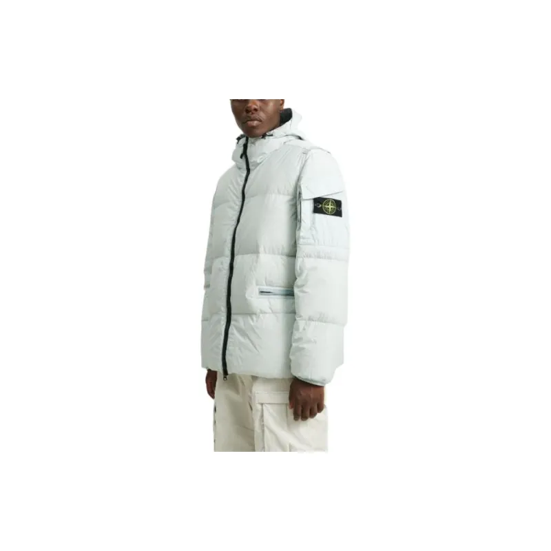 STONE ISLAND Down Jacket Winter Men's Pearl Gray-2
