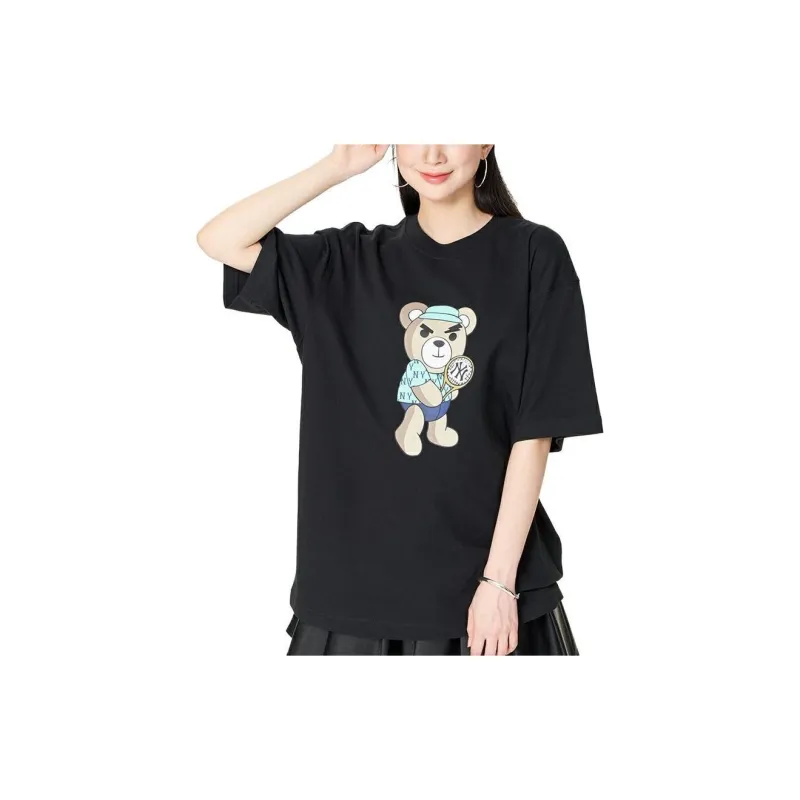 MLB SS23 Drop Shoulder Sleeve T-Shirt Unisex Black-1