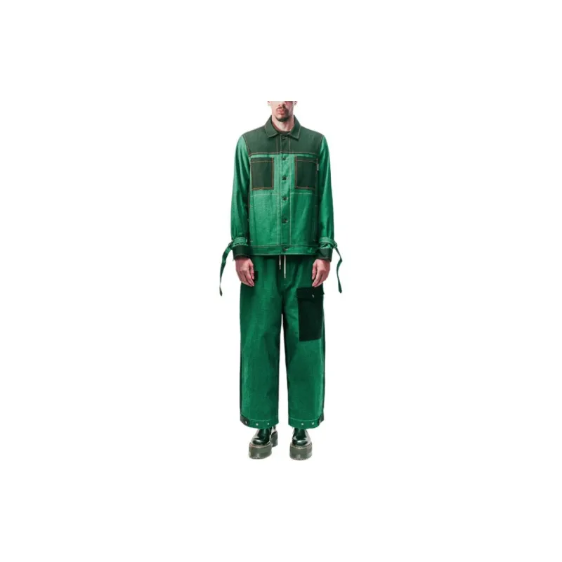 FRIED RICE Casual Pants Unisex Green-3