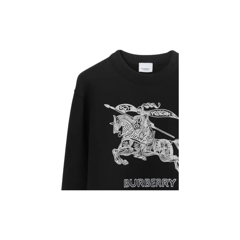 Burberry Embroidered Ekd Cotton Sweatshirt-4