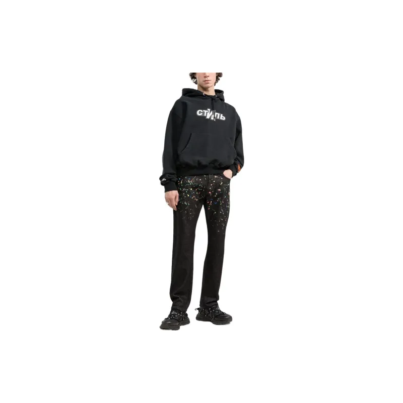 Marcelo Burlon County Of Milan Paint splatter Straight leg Jeans-1