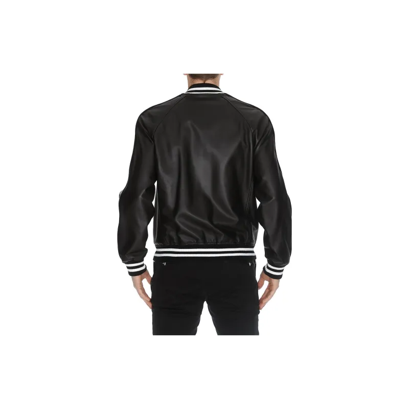 BALMAIN Leather Jacket Men's Black-2