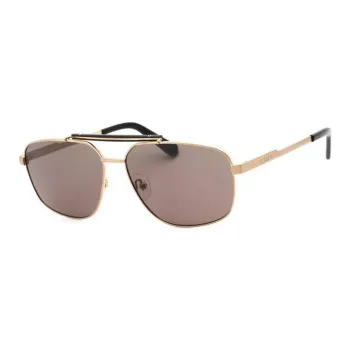 GUESS Polycarbonate Metal Aviator Sunglasses Men's Gold
