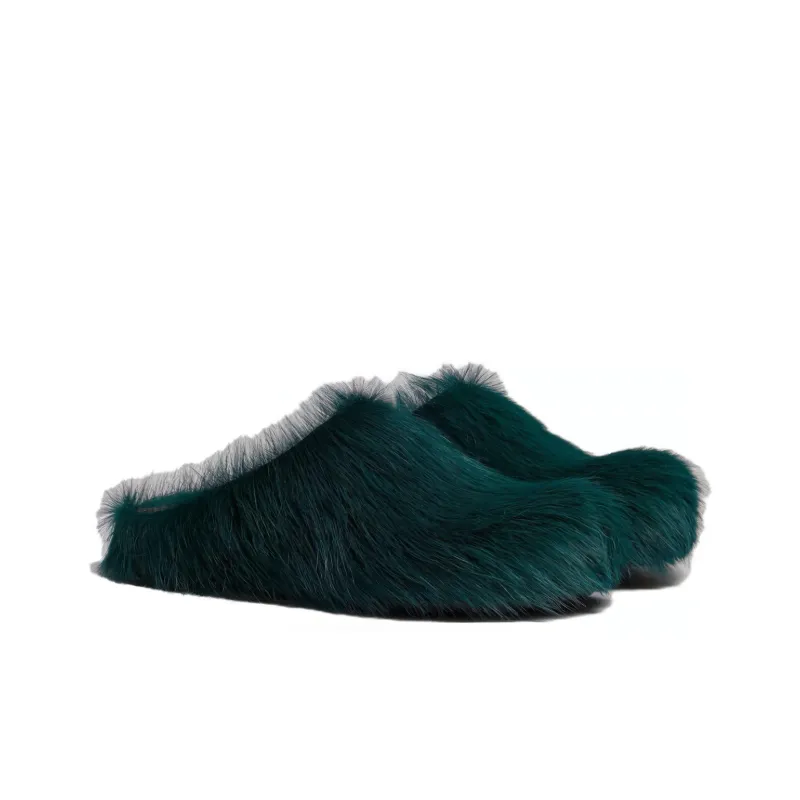 MARNI Fussbet Sabot Calf-hair Slippers-2