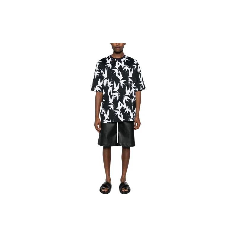 BALMAIN Bird Motif Printed Short Sleeved Shirt-1