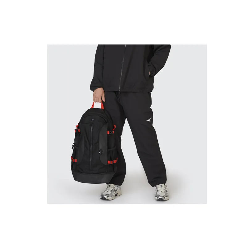 Mizuno Polyester Backpack Regular Unisex Black & Red-3