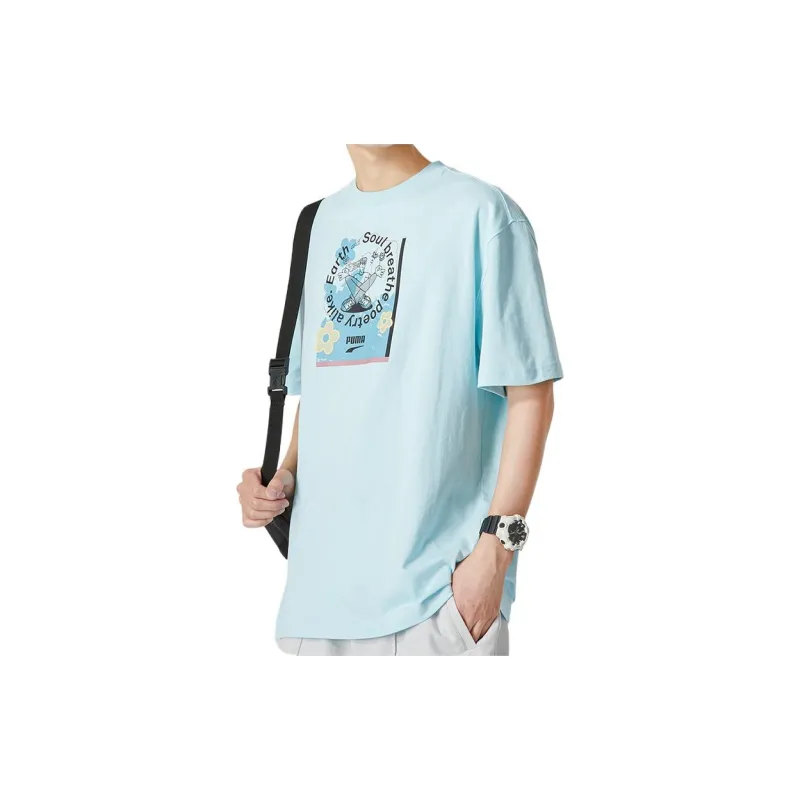 PUMA T Shirts Men Light Blue-3