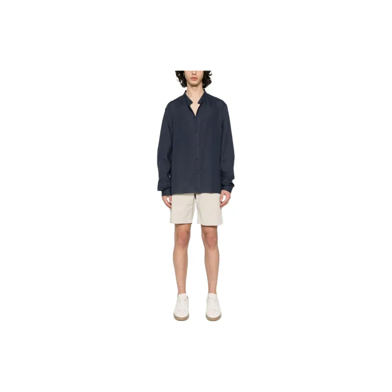Brunello Cucinelli Band-collar Hemp Shirt-1