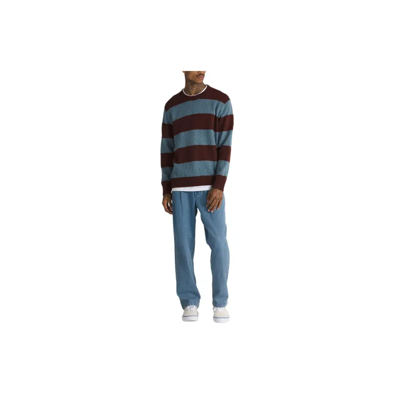 Vans Darby Stripe Crew Knitwear Men's Bitter Chocolate / Sapphire-1