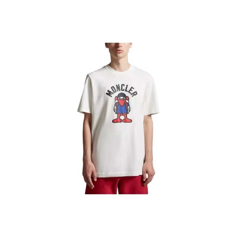 Moncler T-Shirts Men White-4