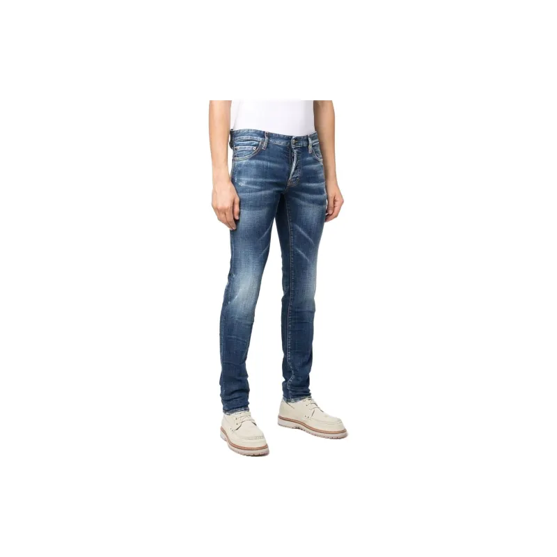 DSQUARED 2 Logo Patch Distressed Skinny Jeans-3