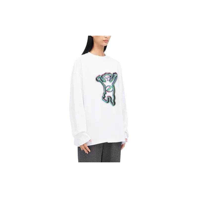 WE11DONE Colorful Teddy Print Long Sleeve T Shirt-3