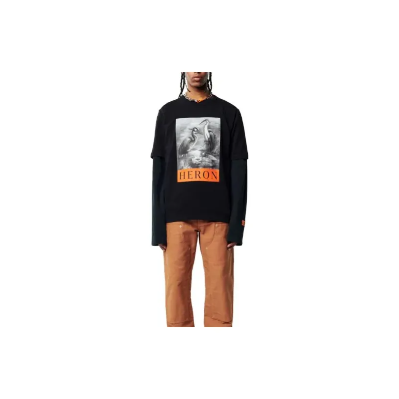 HERON PRESTON Graphic Printed Crewneck T-Shirt-1