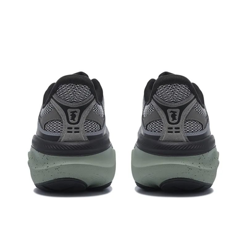 BMAI Pioneers Thick Tao Cushioning Support Wear Resistant Breathable Mid Top Running Shoes Men's Green Gray-4