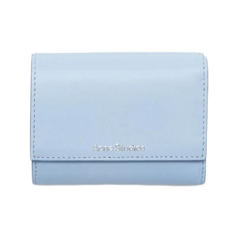 Acne Studios Calfskin Wallet Women's Light Blue & Brown-0