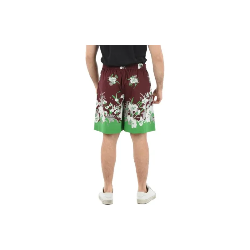 Valentino Floral Printed Wide Leg Shorts-2