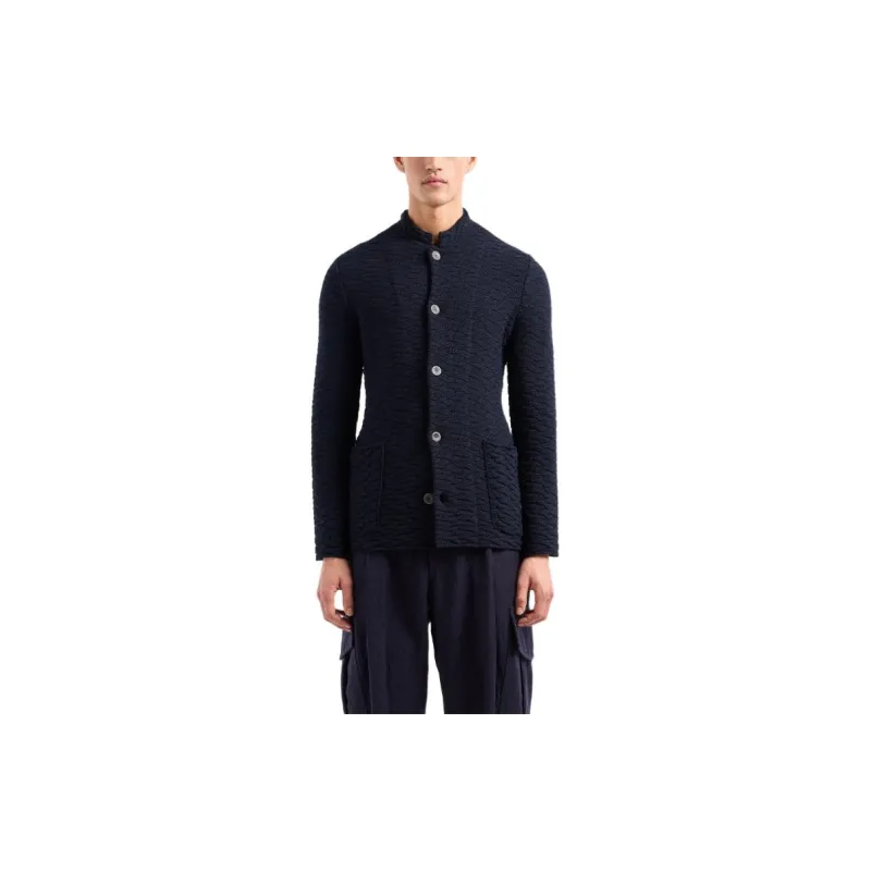 GIORGIO ARMANI Single breasted Knit Virgin wool Jacket-1