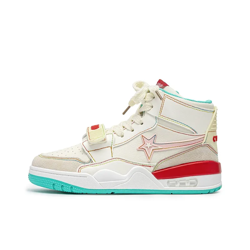 CVOJOO Stars Collection Slip Resistant High Top Skateboard Shoes Unisex Peach Cheese-1