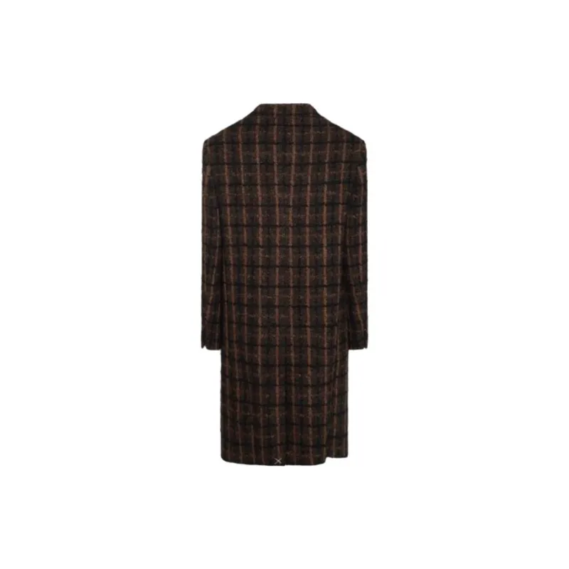 VERSACE Single Breasted Checked Coat-1