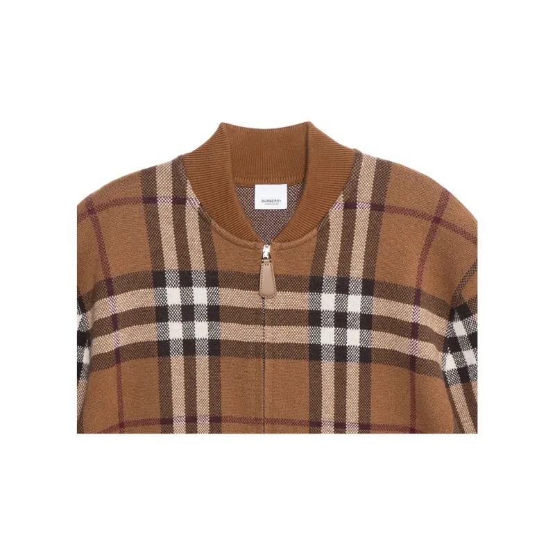 Burberry Checked Zip Up Jacket-5