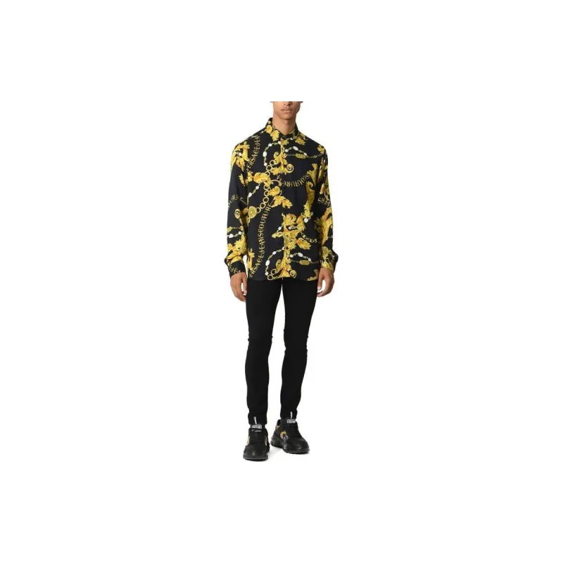 VERSACE JEANS Chain Couture Printed Button Up Shirt-3