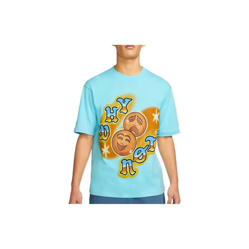 Jordan Drop Shoulder Sleeve T-Shirt Men's Pink Blue-3