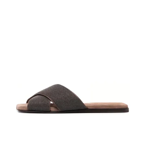 Brunello Cucinelli Slide Slippers Women's Black