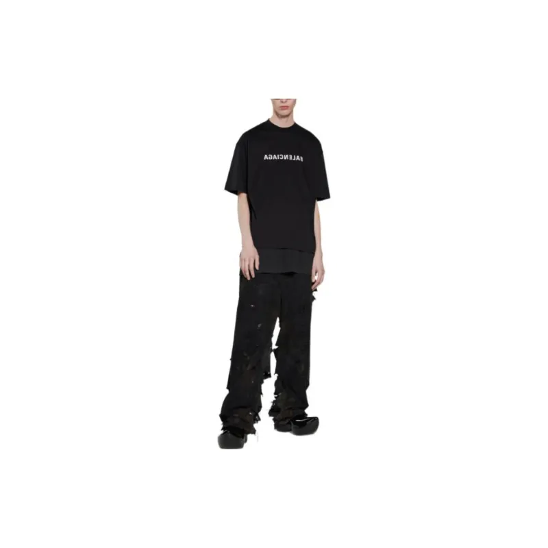 Balenciaga SS22 T Shirt Loose Fit Unisex Black-3