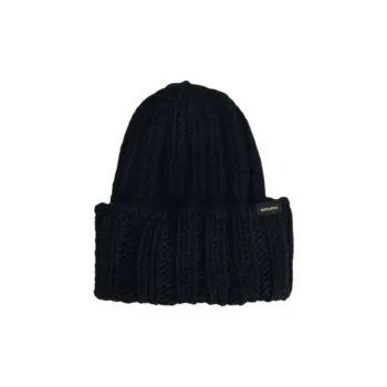 WOOLRICH Logo Patch Turn Up Hem Beanie