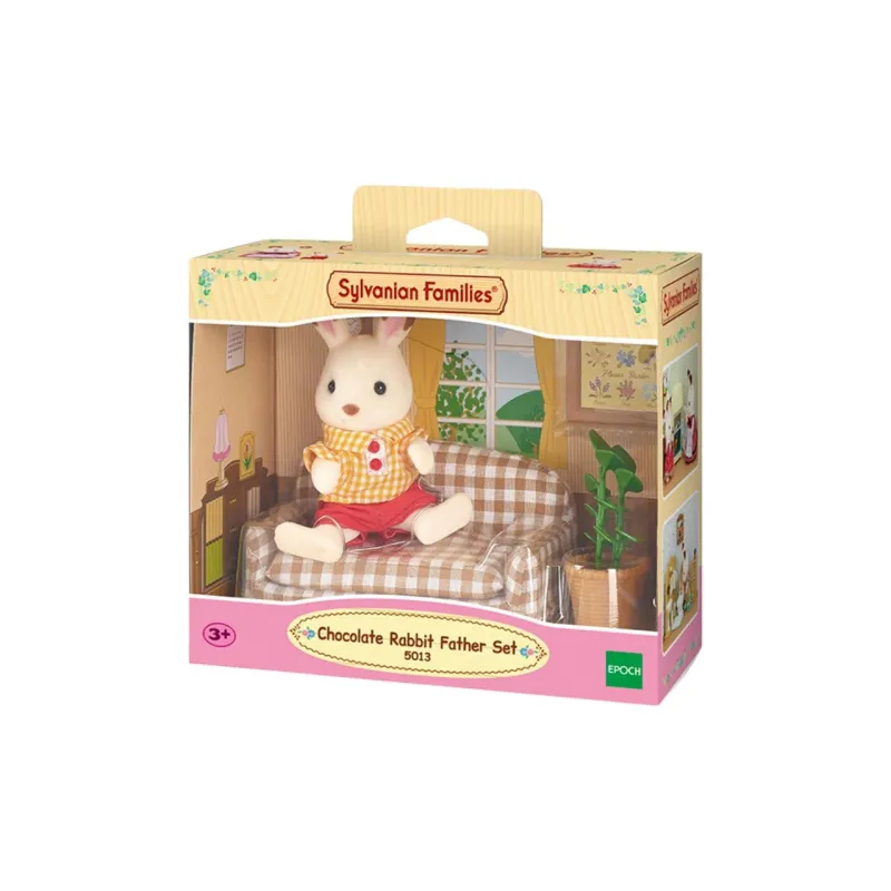 Sylvanian Families Chocolate Rabbit Dad Furniture Set Dolls Plush Doll 14.5cm Height-1