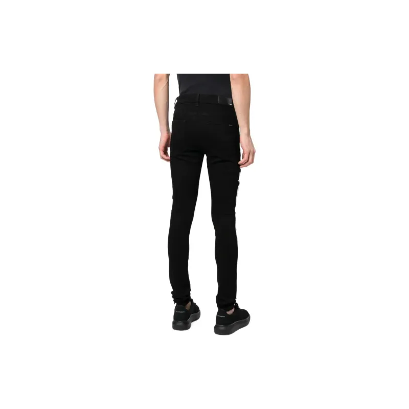 AMIRI Striped Logo Print Jeans-2