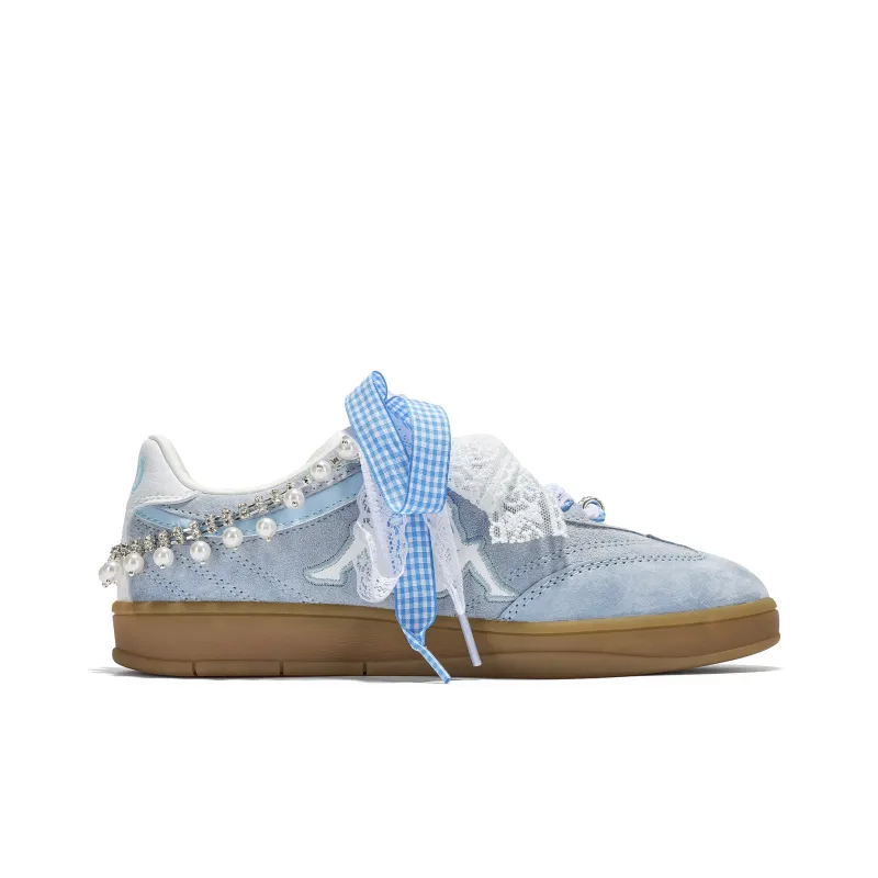 Kappa Tifo Back to Back Abrasion Resistant Low Top Skateboard Shoes Women's Blue White-1