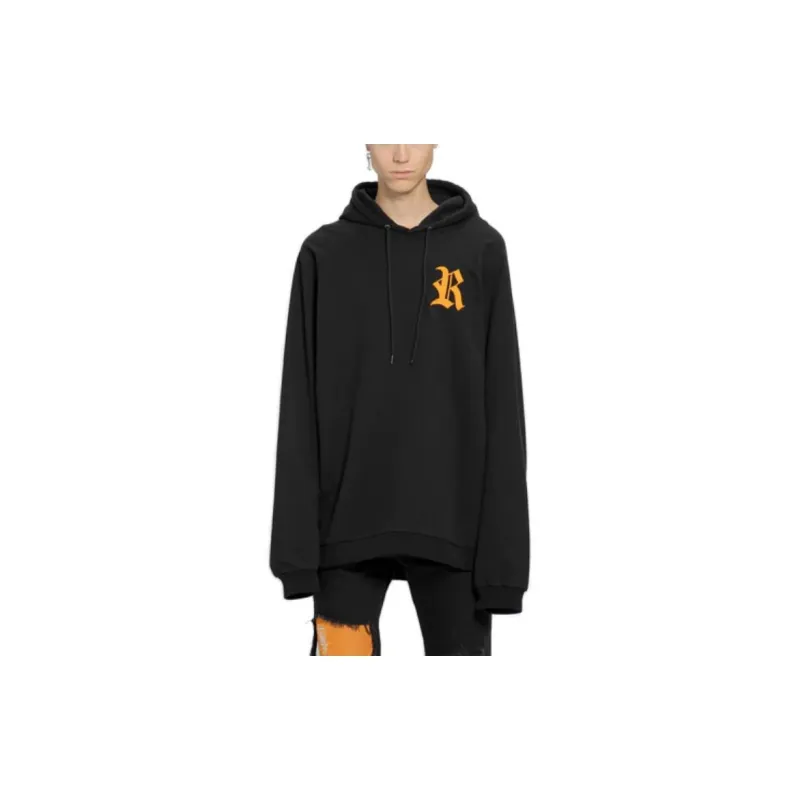 RAF SIMONS Logo Embroidered Drawstring Hoodie-2