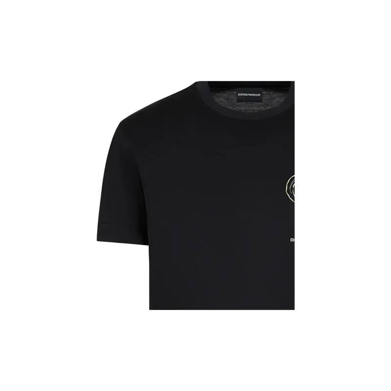 EMPORIO ARMANI Sustainability Values Lyocell blend Jersey T shirt With Dragon Embroidery-4