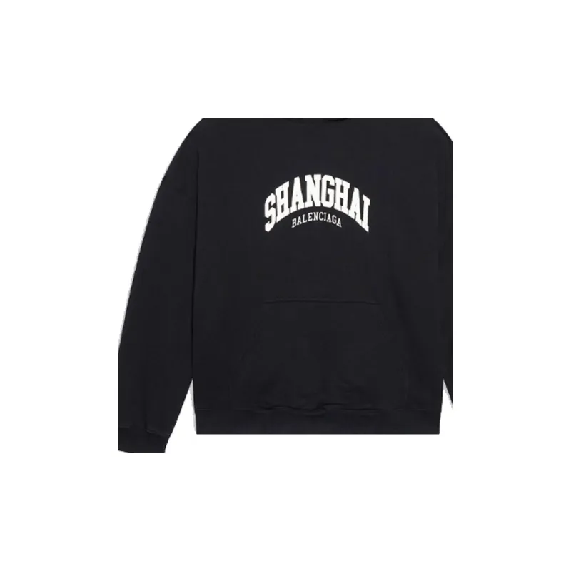 Balenciaga City Collection SS22 Sweatshirt Loose Fit Style Men's Black-4