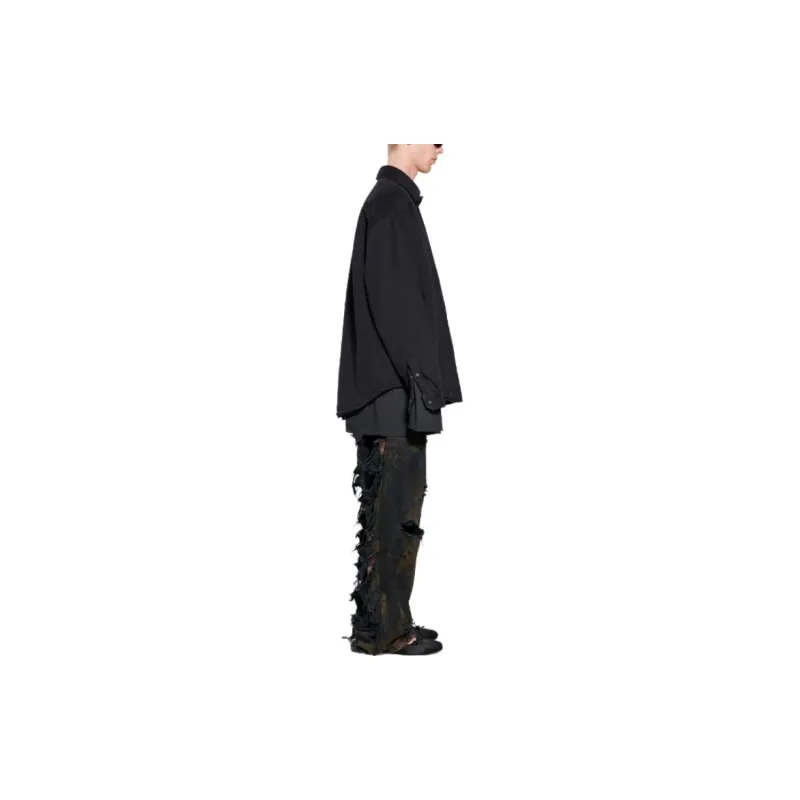 Balenciaga Shirt Loose Fit Unisex Black-3