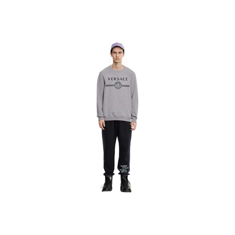 VERSACE Sweatshirts Men Gray-3
