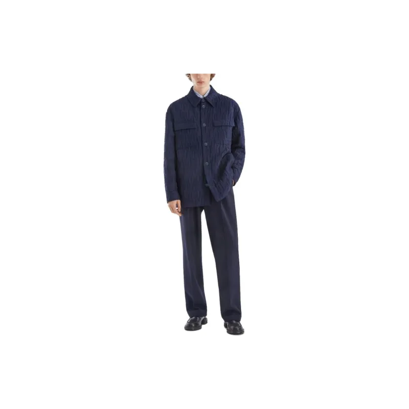 FENDI Monogrammed Collared Long Sleeve Shirt-2