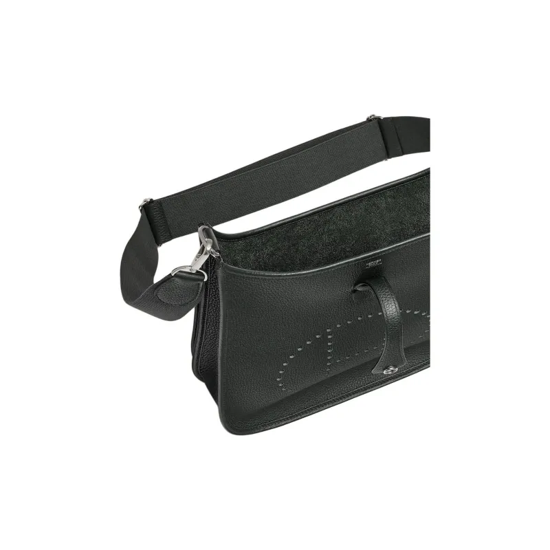 HERMES Evelyne Clemence Bullock Leather Crossbody Bag Shoulder Bag Women's U4 Vert Vertigo 67 Vert Fonce Dark Green-3