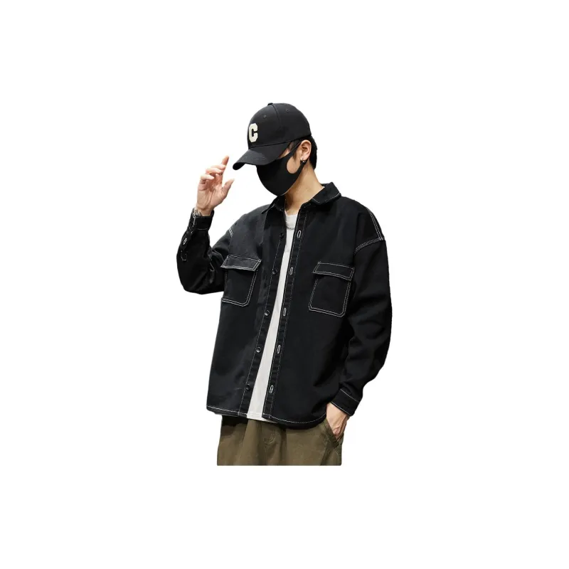 Tonlion Denim Jacket Men's Black-2