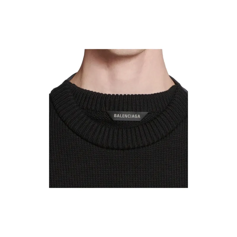 Balenciaga FW23 Knitwear Loose Fit Style Men's Black-5