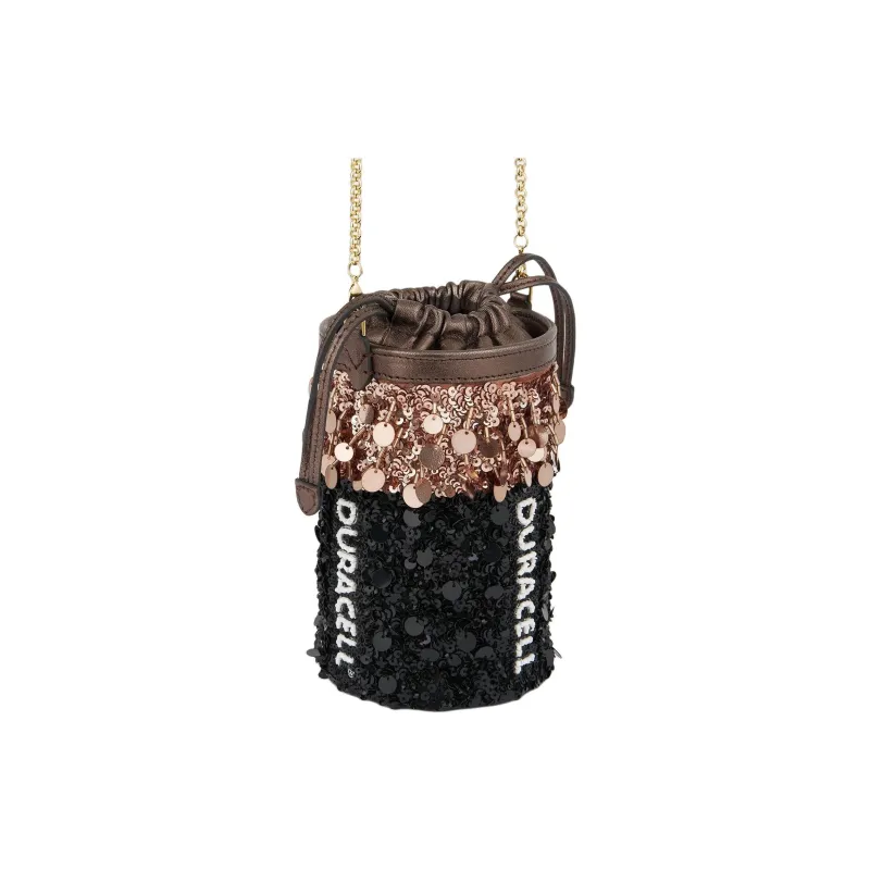 Anya Hindmarch Sequins Patch Satin Bucket Bags Shoulder Bag Crossbody Bag Mini Women's Black-1
