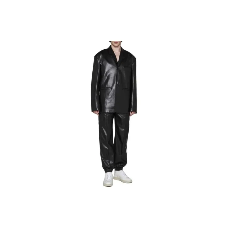 NANUSHKA Single breasted Faux leather Blazer-3